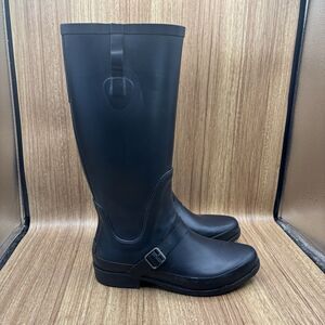 L.L. Bean Wellie Womens Tall Waterproof Rain / Riding Boots Black Women’s Sz 10M